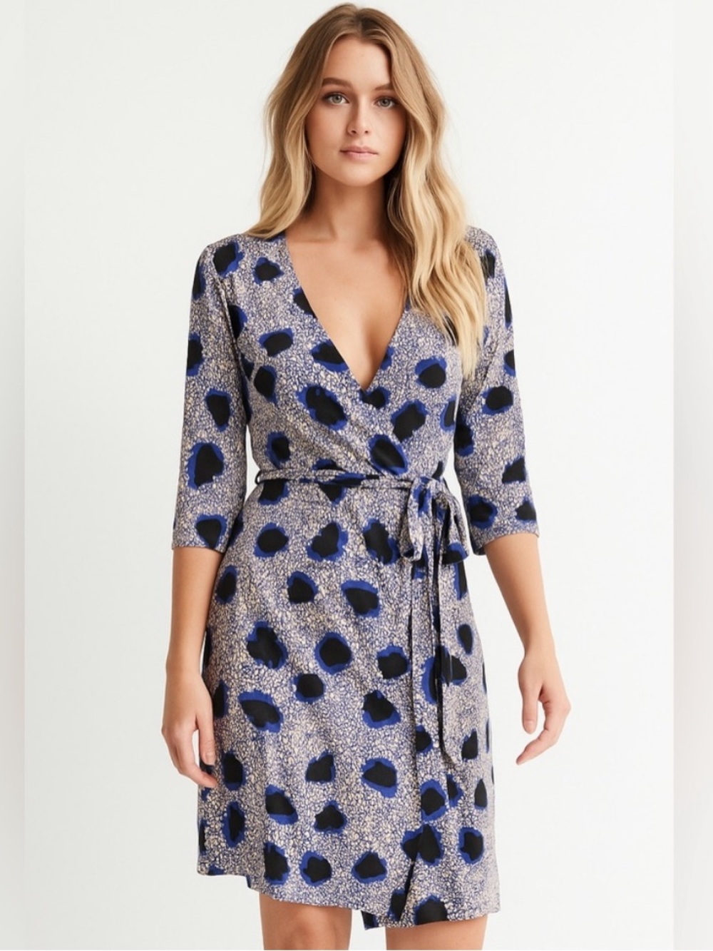 Diane Von Furstenbergh 100% Silk Animal Print New Julian Two Iconic Wrap Dress